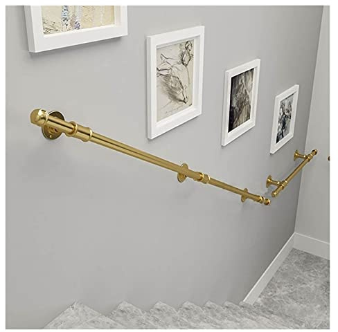 Kit per alzare le scale antiscivolo color oro, facile da installare, in metallo, per bambini anziani, disabili e donne incinte, 450 cm, soluzione di sicurezza per scale
