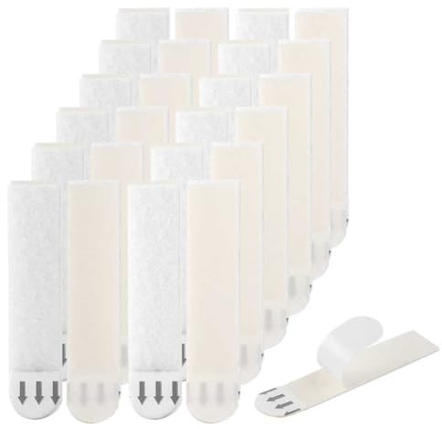 Strip Refills Compatible with Command, 24-Pairs(48 Strips) Large Picture Hanging Strips for Wall Hooks, Damage-Free Sticky Picture Hangers, Adhesive Strip Ideal for Posters and Decorations