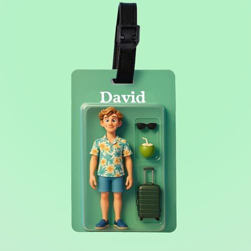 Personalisierter Gepäckanhänger mit Namen und Foto, Kofferanhänger mit Adressschild Personalisierte Geburtstagsgeschenk Reisegepäckanhänger für Rucksack, Koffer, Gepäck