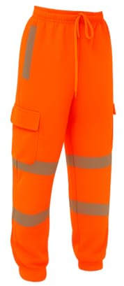 ANZEE® High Visibility Combat Jogging Work Trousers for Men and Women Reflective Safety Pants Ideal for Outdoor Jobs and Workwear (XL Orange)