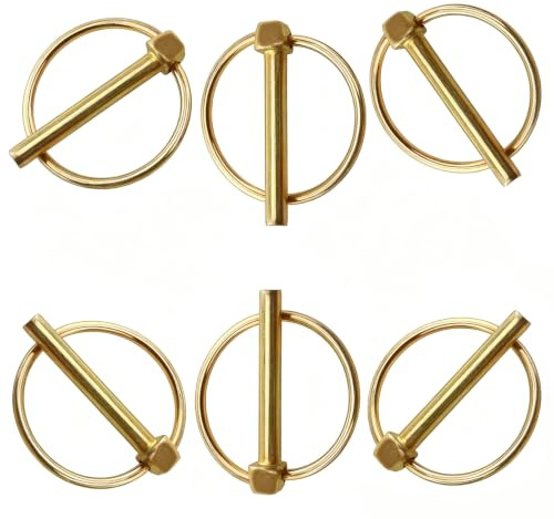 Runde Klappsplinte 6 Stück, 10mm x 45mm Sicherungssplint ,Sicherungsbolzen | Klappsplinte, Verzinkter mit Federhalterung, Für Anhänger, Traktoren, Fahrrad, Boot