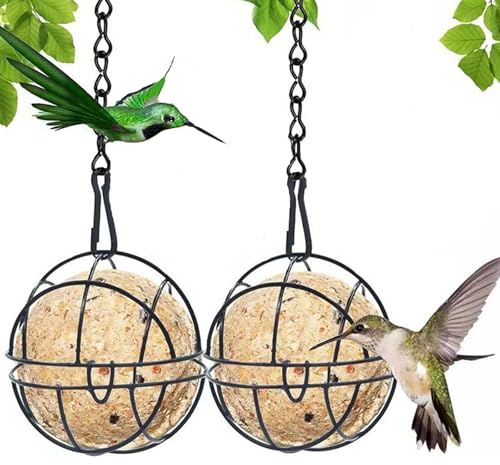 2 Stück Meißenknödelhalter Vogelfutterstation, Meisenknödelhalter zum Aufhängen, Vogelfutterstation Mit Klappdeckel, Vogelfutterspender für Wildvögel, für Wildvögel Garten, Spatzen, Rotkehlchen