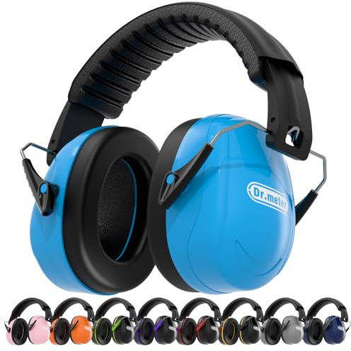 Dr.meter Cuffie Antirumore 31 dB, Protezione Uditiva per Adulti e Bambini, per Autismo e Sensibilità Sensoriale, Ideali per Tiro al Poligono, Tagliaerba, Monster Jam e Concentrazione, Blu
