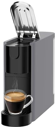 Omnex OX-Pro Kaffeemaschine Grau Edition | Espresso & Lungo, 500 ml Wassertank, 6 Kapseln Behälter, Ultrakompakt
