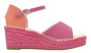 Azarey Alpargatas DE CUÑA Fucsia Y Coral con Hebilla - (Talla 37)