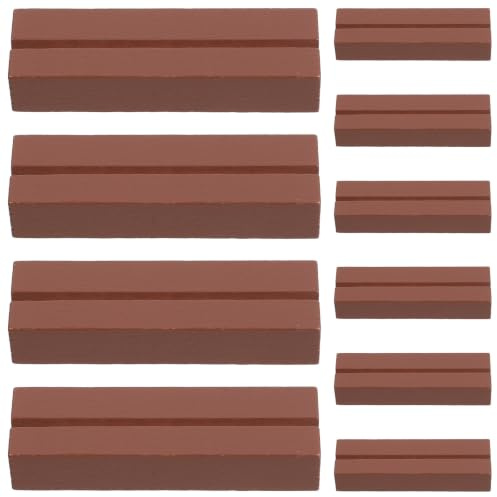 ABOOFAN 10 Pièces Présentoir à Cartes Porte-noms en Bois, Support de Cartes de Visite et Photos, Marron, pour Bureau et Table, Notes et Papiers