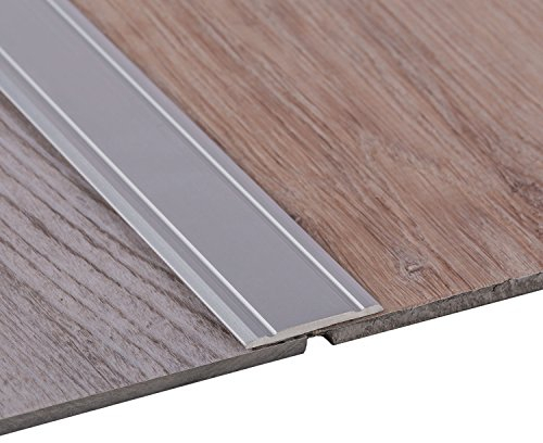 Gedotec Übergangsleiste selbstklebend 1m silber Alu flach | 1 Stück Bodenleiste 1000 x 30 mm | Fußboden-Profil Aluminium eloxiert | Abdeckleiste - nicht gelocht, kein bohren | für alle Fußböden etc.