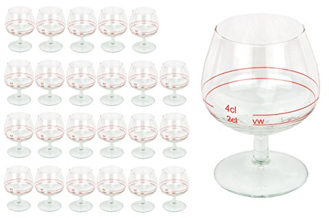 Set di bicchieri da cognac Casino con anello rosso 2 CL + 4 CL Bicchiere da cognac calibrato per intenditori con riempimento Bicchiere da shot per gocce fini Bicchiere da liquore con marchio lucido