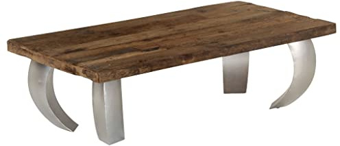 vidaXL Coffee Table Brown and Silver Solid Reclaimed Wood and Steel Medium