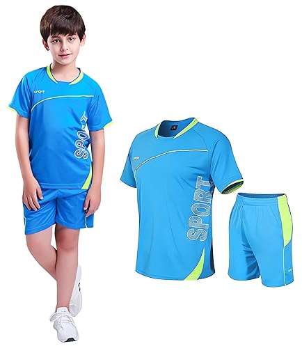Coralup Kids Adults Sports Shorts Sets Football&Basketball Uniform Jerseys Tracksuit Training Suits Summer Beach Short Sleeve Set 120-195cm