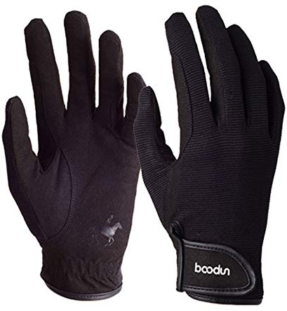 AICTIMO Reithandschuhe, atmungsaktiv, für Männer und Frauen, super weich und bequem (Schwarz, S/M)