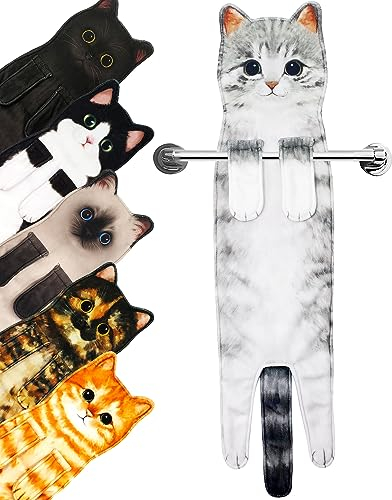 Regali Divertenti Gatto Asciugamani,Casa e Cucina Bagno Decorazioni Asciugamano,Oggetti Per La Casa,Gatto Gadget Utili,Originali Idee Regalo,Compleanno Regali Per Donna/Mamma/Amanti Dei Gatti