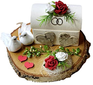 Geldgeschenk Hochzeit Geschenkverpackung Geld verschenken Baumscheibe rot | personalisiert