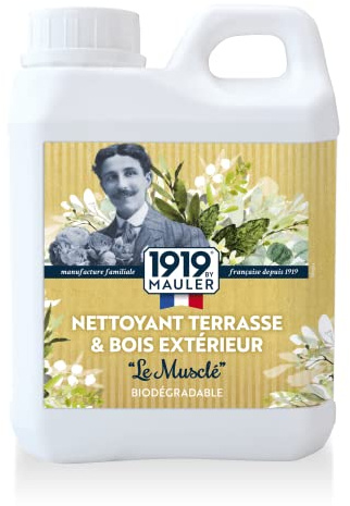 MAULER - Nettoyant Terrasse bois extérieur exfoliant - Le Musclé 5L | Dégraisse les pores du bois pour une meilleure pénétration de la finition - Manufacture Mauler depuis 1919