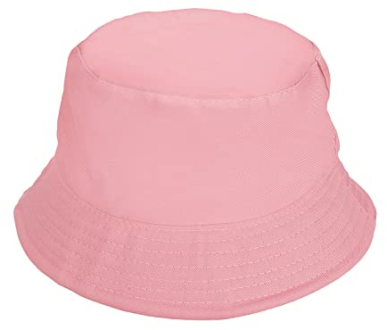 Sibba Fischerhut Baumwolle Bucket Hat Sonnenhut Faltbar Anglerhut Freizeit Sommerhut mit Breiter Krempe Weich Atmungsaktiv Strandkappe Damen Herren Camping Reisen Wandern Buschhut 56-58cm Rosa