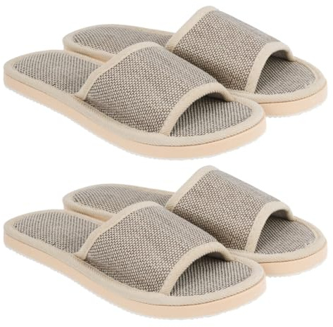 Ciieeo Lightweight Anti-Slip Slippers for Home and Hotel Waterproof Eva Indoor Open Toe Slippers 2 Pairs 10.24 Inch Ideal Bathroom Footwear and Guest Use