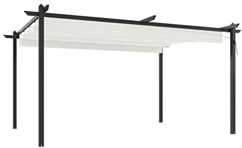 vidaXL Pavillon mit Ausziehbarem Dach 4x3 m Creme