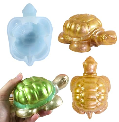 MORICOH Schildkröte Kerzenform 3D Silikon, Wanddekoration Schildkrötenform, Schildkröten-Harzform, Schildkröten-Silikonform, Schildkröte Candy Fondant Form, Epoxidharz-Form, Schildkröten-Seifenform
