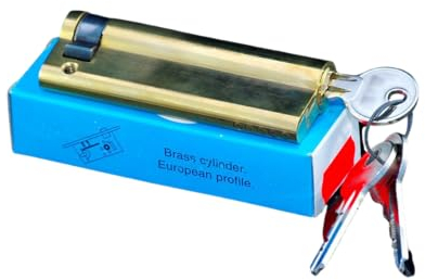 pokm toolsmarket - Halbzylinder 9/40 mm, mit 3 Schlüssel, Zylinderschloss Türschloss aus Messing, Profilzylinder EU- Produktion, von 3 bis 50 Schlüssel zur Auswahl, Schloss für Haustür