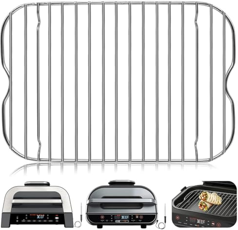 Air Fryer Rack for Ninja Foodi FG551 Smart XL Indoor Grill with Air Fry, 11.6''*7.6'' Stainless Steel Air Fryer Accessories Roasting Steamer Grill Racks Baking Tray,Dishwasher safe