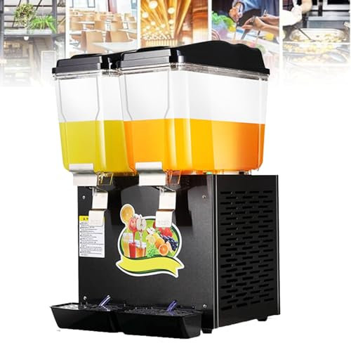 Oiyekntd Cold Hot Juice Dispenser, Stainless Steel Clear Glass Drink Dispenser Juice Drink Commercial Beverage Dispenser Juicer Dispenser for Breakfast Buffet Bars Hotels,32L