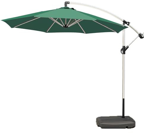HESHEQ Offset-Schirm for draußen Große Terrassenschirme Ampelschirm Strandschirm windfest stabil mit Handkurbel Marktschirm UV Schutz 50+für Terrasse, Balkon, Pool (Color : Green, Size : 3m)