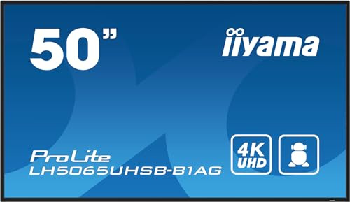 iiyama Prolite LH5075UHS-B1AG - Display digitale da 125,7 cm, 49,5, pannello LED VA 4K UHD HDMI DP in/Out DaisyChain USB2.0 RS-232c-in/out RJ45, lettore multimediale Android OS WiFi SDM-L Micro-SD