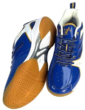 VIPER Badminton Shoes Extra Wide Fit Tennis Badminton Squash Shoes Non Slip Sports Trainers for Volleyball Blue White (Blue/White, UK Footwear Size System, Adult, Men, Numeric, Wide, 9)