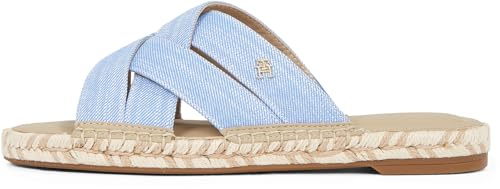Tommy Hilfiger Donna Espadrillas Chambray Mule Sandali, Blu (Blue Spell), 39