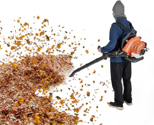 42.7CC 2 Stroke Petrol Garden Leaf Blower, Petrol Backpack Leaf Vacuum for Blowing Leaves, Chips, Dust, Debris, Grass Cuttings