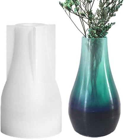 Generic Moule pour vase de fleurs | Moule en résine de silicone pour résine époxy, petit vase haut, forme ovale, couleur : 1, style artistique, contemporain, parfait pour la décoration de la maison