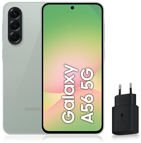 Samsung Galaxy A56 5G, Smartphone Android, 128 Go, Chargeur Secteur Rapide 25W Inclus, Smartphone déverrouillé, Vert Sauge, Version FR