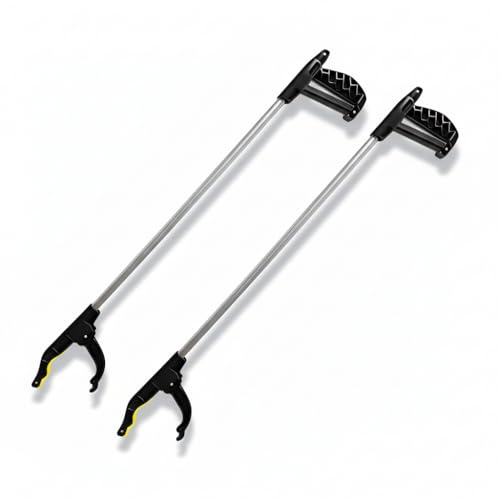 ANGEL 2er-Set Greifzange 76 cm – Aluminium Greifhilfe mit Magnetspitze, rutschfestem Griff & faltbarem Design, ideal für Senioren & Haushalt