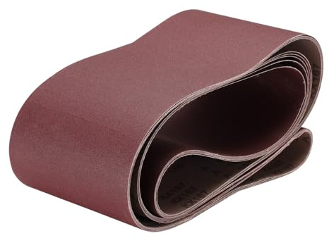 QUARKZMAN 5Pcs De Bandas De Lijado De 6 X 89 Grano 180 Óxido De Aluminio Papel De Lijado Para Pulido Y Desbaste De Metal Y Madera, Color Marrón Rojizo