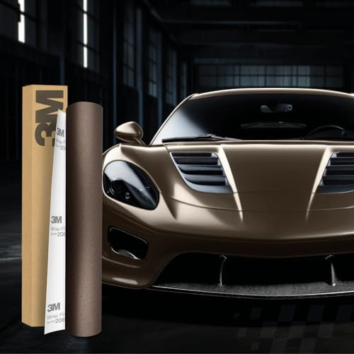 Vinilo para Envolver 3M 2080 30 x 152 cm autoadhesivo para coche, moto, barco, protector de pintura 3D con canales de aire para laminar (M209 mate Marrón metalizado)