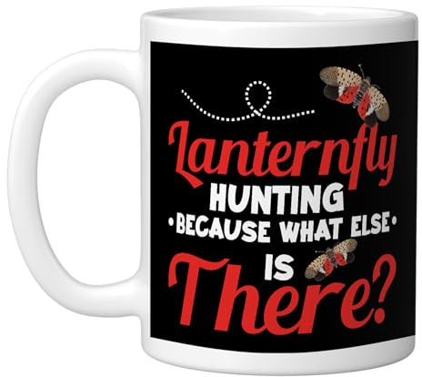 Lanternfly Hunting Lanternfly Exterminator Insect Hunter Ceramic Mug, White