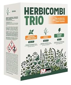 Herbicombi trio - Masso. Herbicida cesped 100cc + Stuka 100cc + Welgroamino 30cc. Tres productos para el control de malas hierbas. Facil de usar.