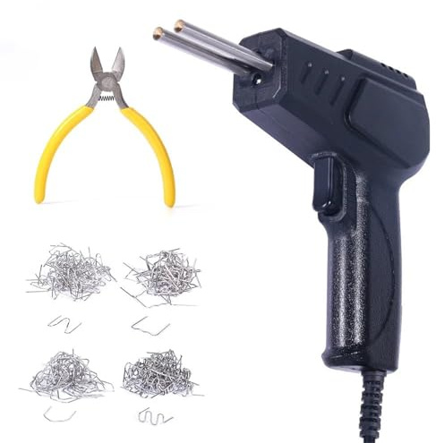 Soldadores Pistola de soldar de plástico, soldador, grapas, soldador de plástico, kit de herramientas de reparación de parachoques de coche pistola de soldagem de plástico(Set 4)