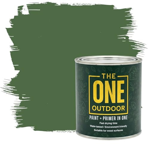 THE ONE Outdoor Paint - Dark Green, 2.5 Litre | Durable Exterior Paint for Wood, Metal & Masonry | Weather Resistant Finish