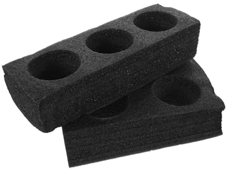 JOINPAYA Portavasos Pack de 2 Unidades Negro 3 y 4 Agujeros para Bebidas de Epe Fácil de Quitar y Antidesbordamiento, Adecuado para Cafeterías y Uso Doméstico Reutilizable
