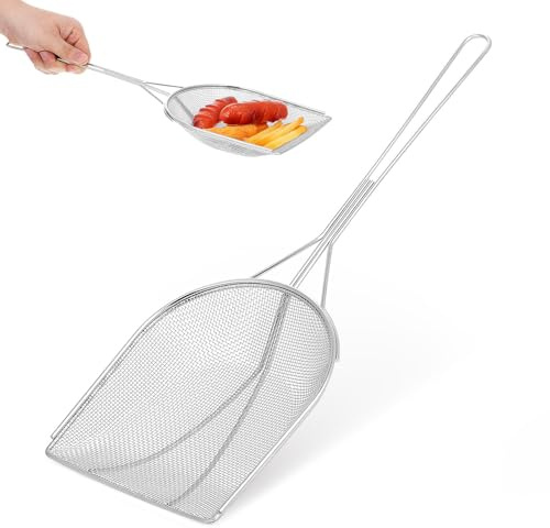 Schiumarola Manico Singolo Quadrata in Acciaio Inox per Olio e Residui