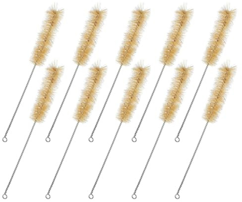EXHUMKY Limpia Pajitas Cepillo de Paja Largo Escobilla de Nylon para Limpieza de Tubos 10 Piezas Prácticas Que No Rayan Botellas Adecuado para Laboratorio