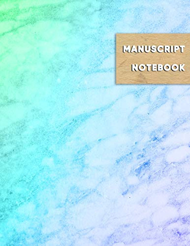 Manuscript Notebook: Blank music lined paper book for musicians, songwriters and composers | 10 staves per sheet | Blue, aqua and green marble cover