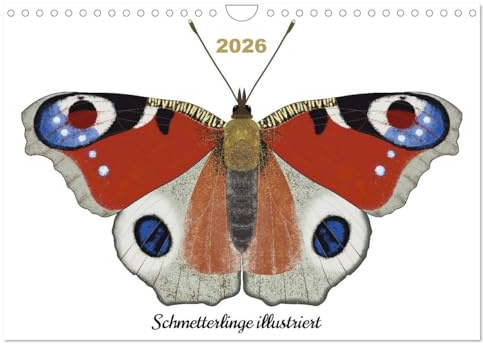 Schmetterlinge illustriert (Wandkalender 2026 DIN A4 quer), CALVENDO Monatskalender: Illustrationen heimischer Schmetterlinge (CALVENDO Tiere)