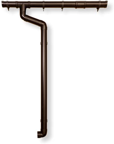 Dachrinnen Set Braun | Flachdach Pultdach (1-Seiten) bis 400cm | Halbrundrinne 65mm Kunststoff Fallrohr DN60 | Regenrinnen Komplettset