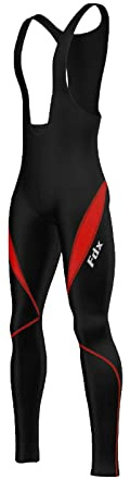 Salopette lunga per ciclismo da uomo, con pettorina, termica e imbottita, per l'inverno, di FDX