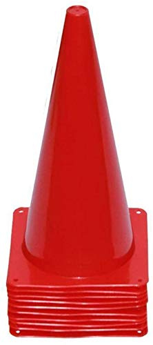 Boje Sport 10er Set Markierkegel, 38 cm, rot, für das Fußballtraining, Trainingshilfen, Leitkegel, Verkehrshütchen für Kinder, Sport, Inlineskating, Reitsport und Agility Hundesport, Leichtathletik