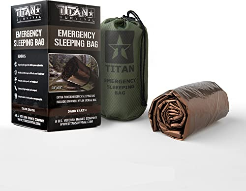 Titan Survival Extra Dicker Notfall-Mylar-Schlafsack, entworfen für die NASA-Weltraumforschung und Wärmespeicherung, perfekt für Survival-Kits und Go-Bags, PE, 91,4 x 198,1 cm