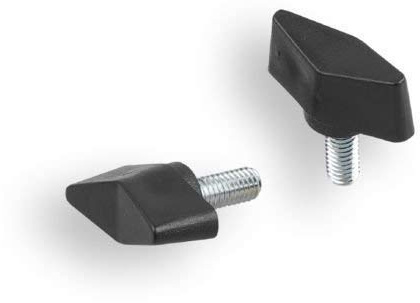 2 vis à oreilles en plastique avec boulons filetés en acier