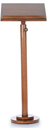 Leggio a Colonna Base Tonda Legno Marrone Chiaro
